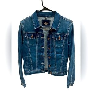 Skinny Fries Denim Jean Button Up Long Sleeve Jacket Size Small